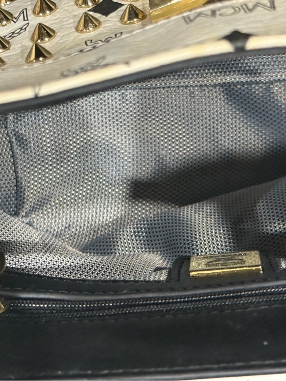 MCM Satchel Bag With Embellished Stones - Picture 14 of 15